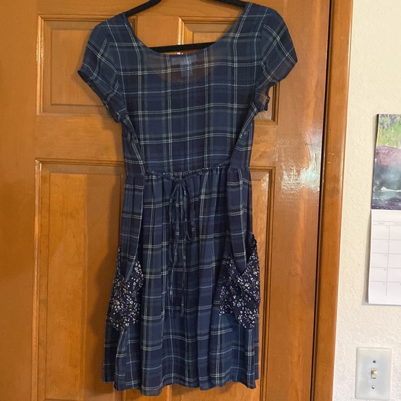 Band of Gypsies Sheer Blue Babydoll Dress with Slip - Picture 2 of 7